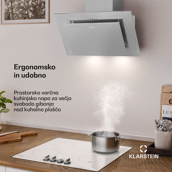 Klarstein Athena brezkontaktna napa | odvodni in recirkulacijski način | 254 m³/h | 56 W | 60 cm