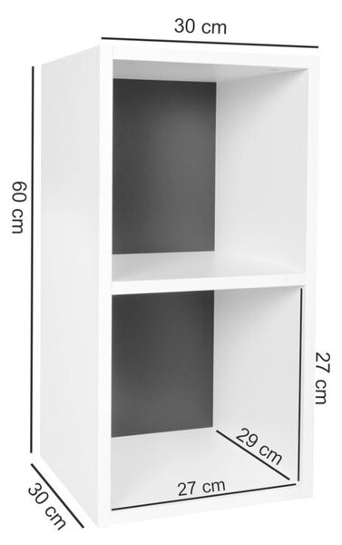 REGAL 30/60/30 cm črna, bela