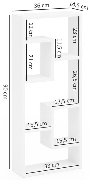 STENSKI REGAL 36/90/14,5 cm bela