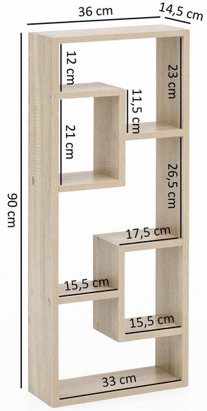 STENSKI REGAL 36/90/14,5 cm barve hrasta