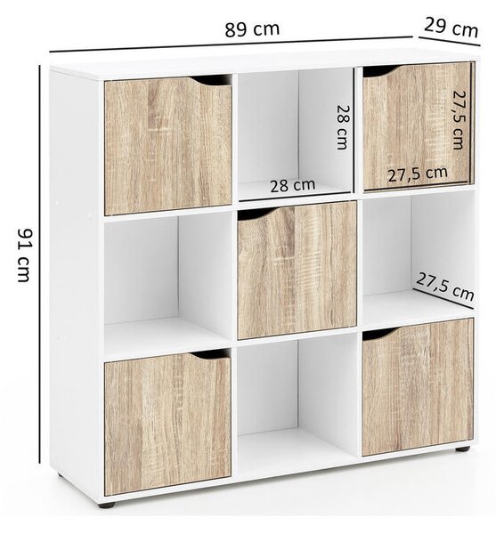 REGAL 89/91/29 cm bela, barve hrasta