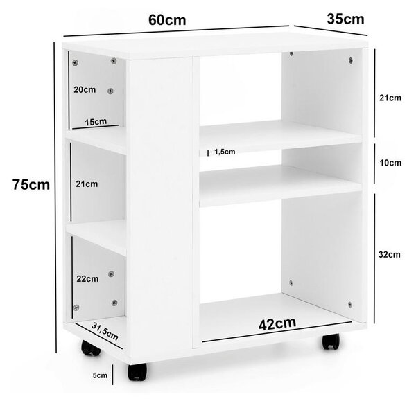DODATNI REGAL 60/75/35 cm bela