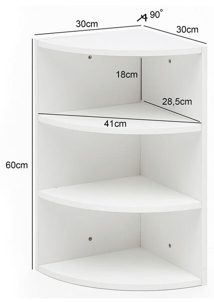 KOTNI REGAL 30/60/30 cm bela