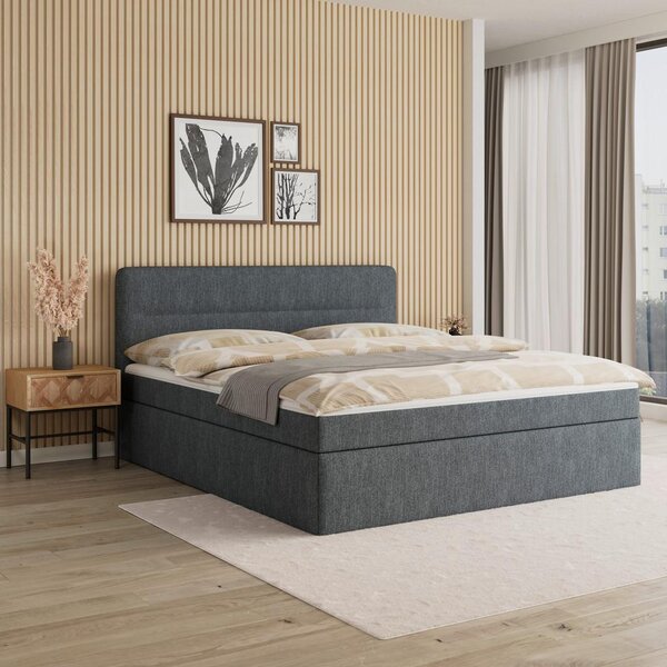Bessagi Home Postelja Z Vzmetnico Marco, Sivomodra, 180x200