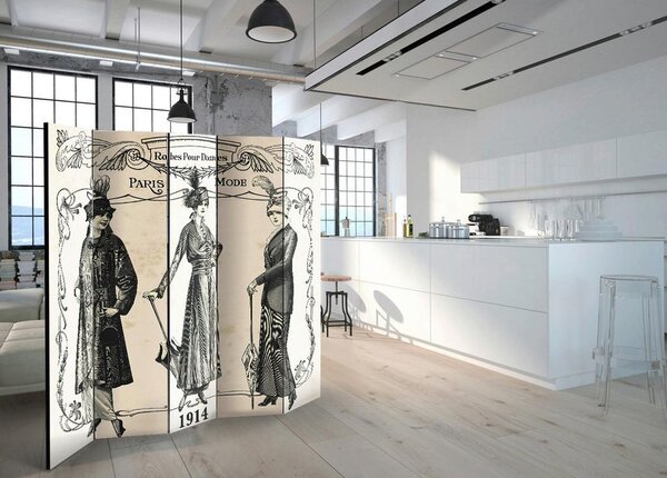 Artgeist Paravan Dress 1914 I, 5-Delni, Dvostranski