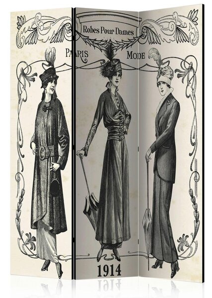 Artgeist Paravan Dress 1914, 3-Delni, Enostranski