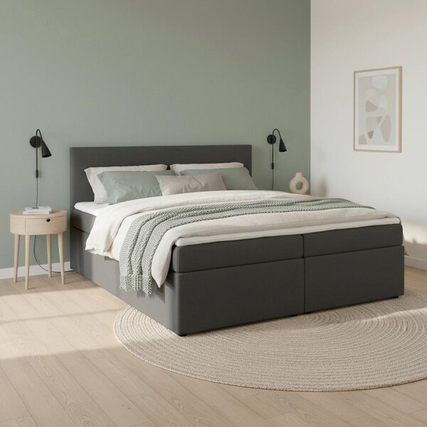 Bessagi Home Postelja Z Vzmetnico Lucy, Temno Siva, 180x200
