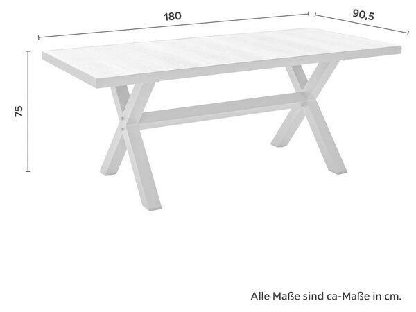 Bessagi Garden Vrtna Miza Fleur, Temno Siva, Barva Hrasta, 180x90 Cm