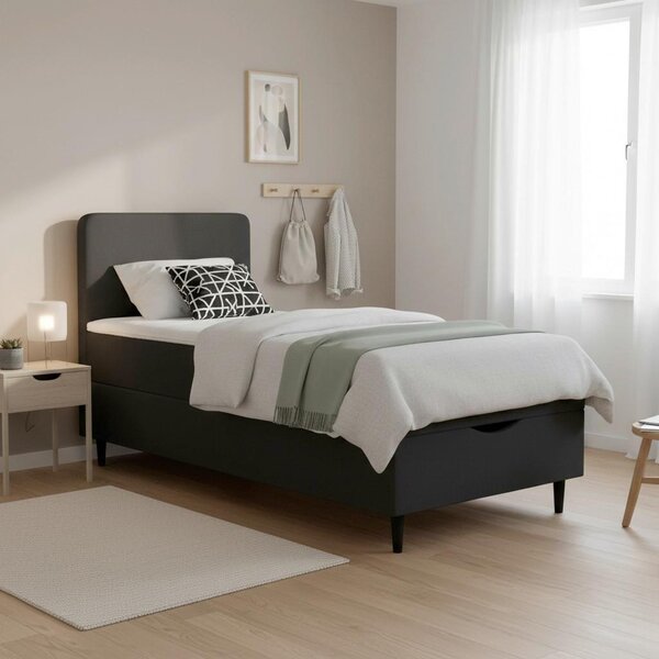 Bessagi Home Postelja Z Vzmetnico Vida, Antracit, Nadvložek, 90x200