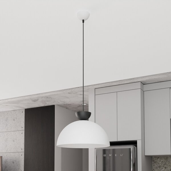 EMIBIG LIGHTING Lestenec Lunaro, bel, Ø 40 cm, kovina, zatemnjen, Bela, Dnevna soba / jedilnica, Kovina, Sodobni