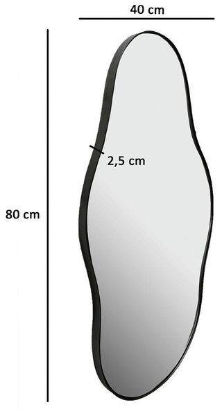 STENSKO OGLEDALO, 40/80/2,5 cm steklo