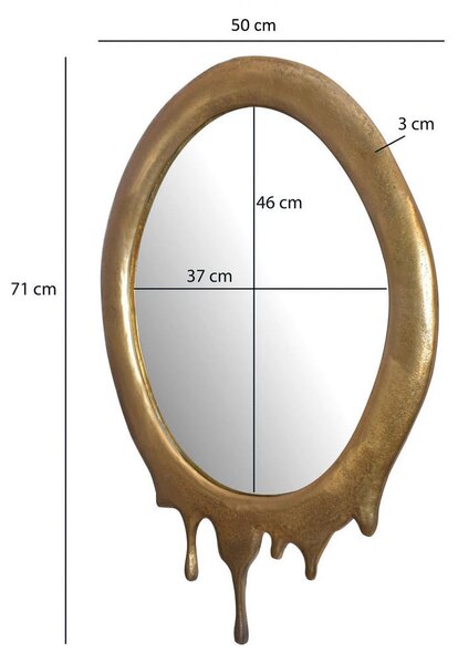 STENSKO OGLEDALO, 50/71/3 cm steklo