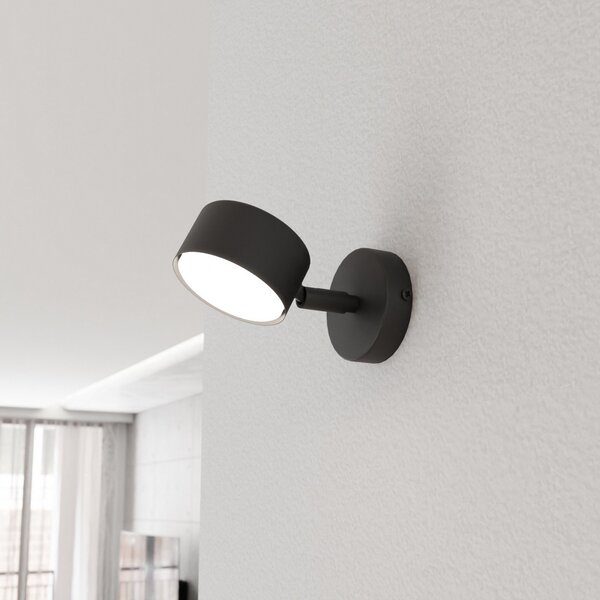 EMIBIG LIGHTING Stenni grelnik Sora, izstopna dolžina 15 cm, kovina, zatemnjen, Črna, Dnevna soba / jedilnica, Kovina, Sodobni