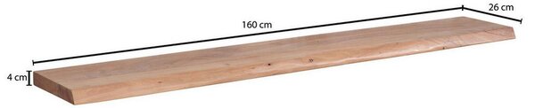 STENSKI REGAL 140/4/26 cm barve akacije