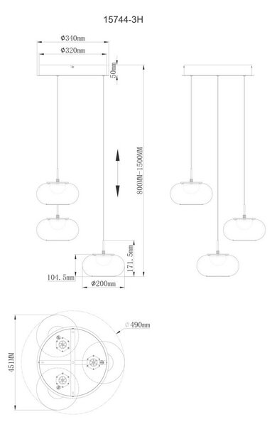 VISEČA LED-SVETILKA QUINTARA 3000 K 230 V