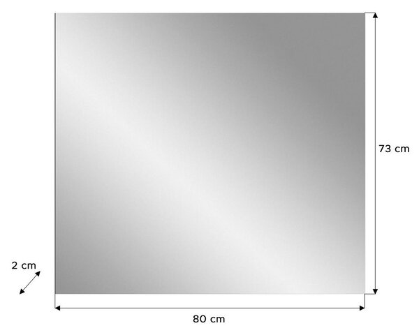 STENSKO OGLEDALO, 80/73/2 cm steklo, leseni material