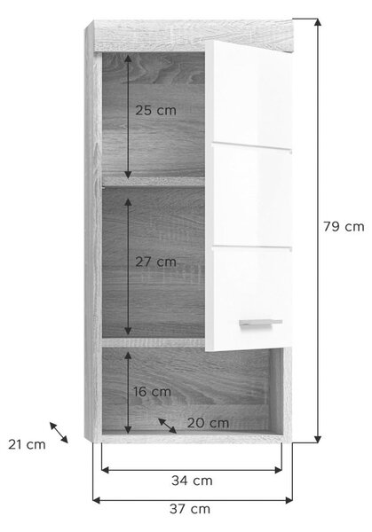 VISEČA OMARA 37/79/24 cm