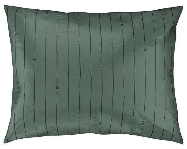 OBOJESTRANSKA POSTELJNINA STRIPES DK 140/200 cm saten zelena