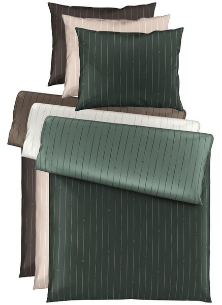 OBOJESTRANSKA POSTELJNINA STRIPES DK 140/200 cm saten rjava