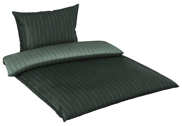 OBOJESTRANSKA POSTELJNINA STRIPES DK 140/200 cm saten zelena