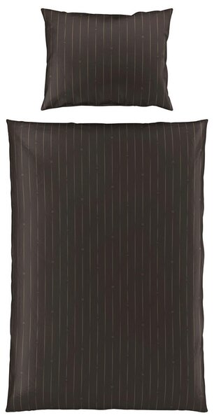 OBOJESTRANSKA POSTELJNINA STRIPES DK 140/200 cm saten rjava