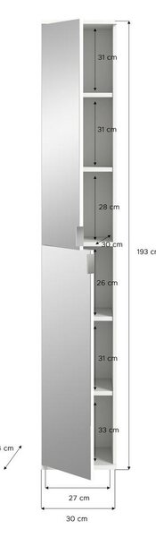 OMARA Z OGLEDALOM 30/193/34 cm