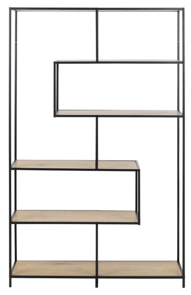 REGAL 114/185/35 cm črna, barve hrasta