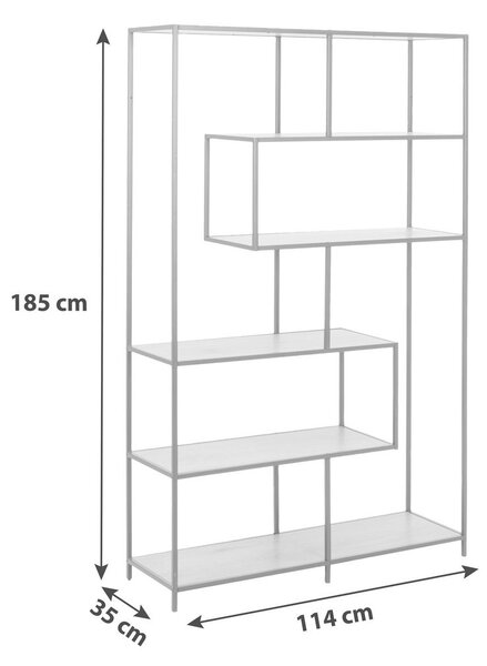 REGAL 114/185/35 cm črna, barve hrasta