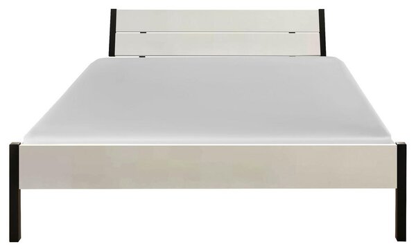 FUTONSKA POSTELJA 140 cm x 200 cm , kovina, leseni material bela