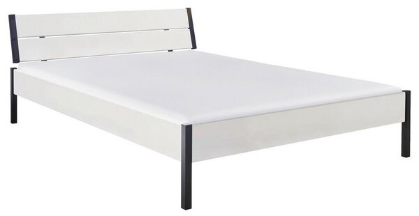 FUTONSKA POSTELJA 140 cm x 200 cm , kovina, leseni material bela