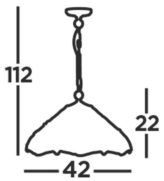 VISEČA SVETILKA Dragonfly 42/120 cm E27