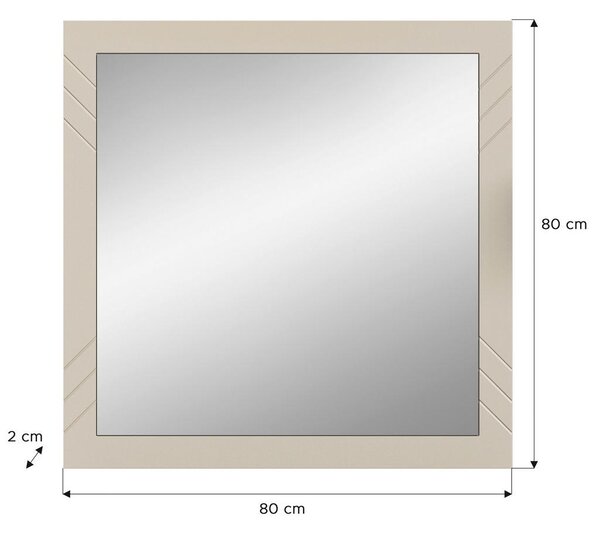 OGLEDALO, 80/80/2 cm steklo, leseni material