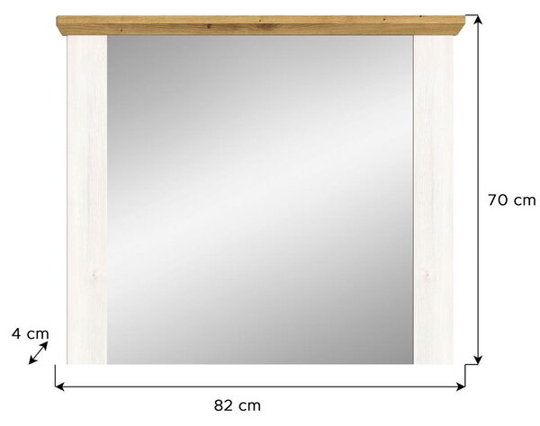 STENSKO OGLEDALO, 78/70/4 cm leseni material