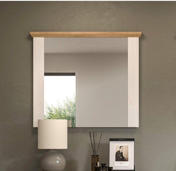 STENSKO OGLEDALO, 78/70/4 cm leseni material