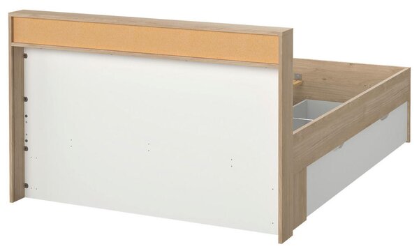 POSTELJA S PREDALOM 140 cm x 200 cm , bela, barve hrasta