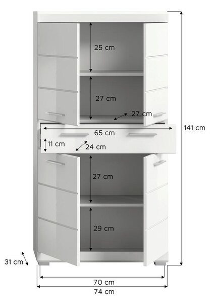 SREDNJE VISOKA OMARA 74/141/31 cm