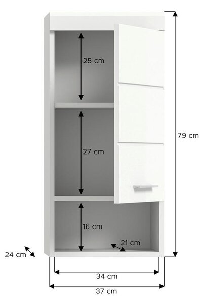 VISEČA OMARA 37/79/24 cm