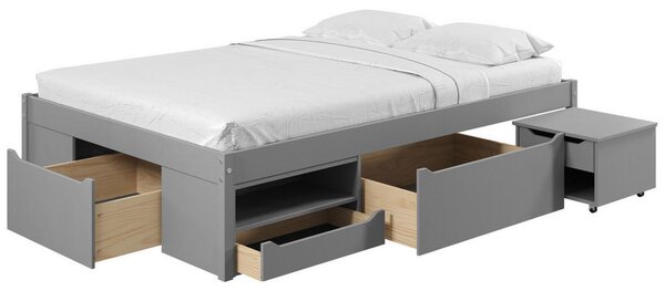POSTELJA S PREDALOM 140 cm x 200 cm , siva