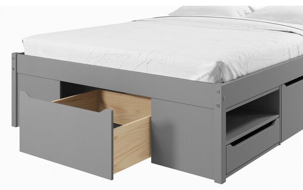 POSTELJA S PREDALOM 140 cm x 200 cm , siva