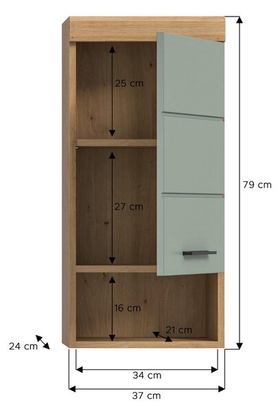 VISEČA OMARA 37/79/24 cm