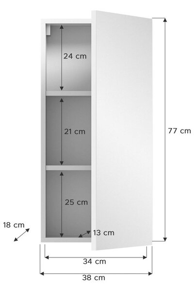 OMARA Z OGLEDALOM 38/77/18 cm
