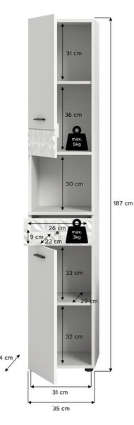 VISOKA OMARA 35/187/34 cm
