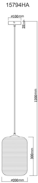 VISEČA SVETILKA JEFREY 20/120 cm E27