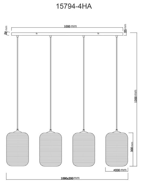 VISEČA SVETILKA JEFREY 109/20/120 cm E27