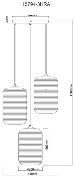VISEČA SVETILKA JEFREY 47/120 cm E27