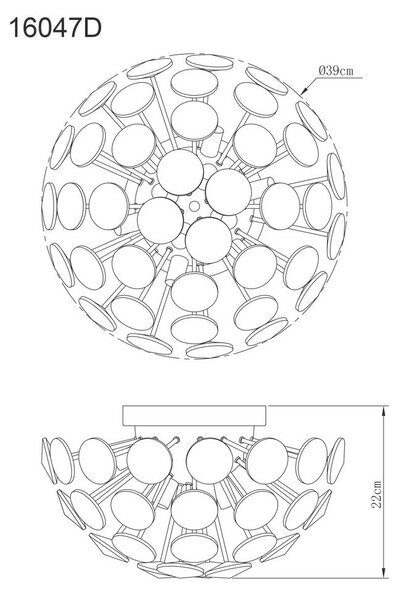 STROPNA SVETILKA VIRINA 39/22 cm