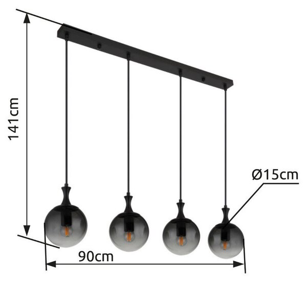 VISEČA SVETILKA DALTON 90/15/130 cm E27