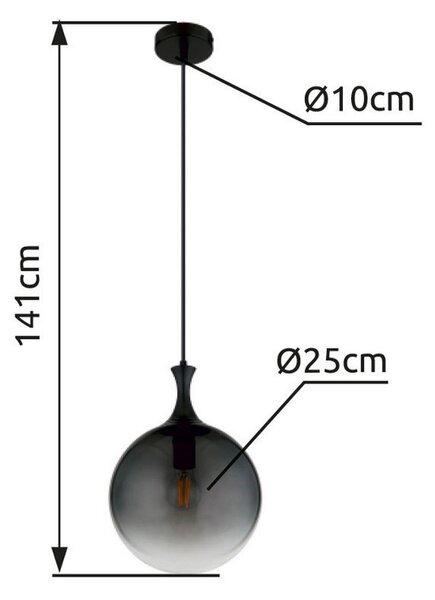VISEČA SVETILKA DALTON 25/141 cm E27