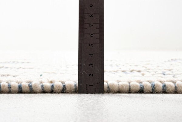 ROČNO TKANA PREPROGA Colored Macrame four 140/200 cm tkano krem barve, pastelno modra