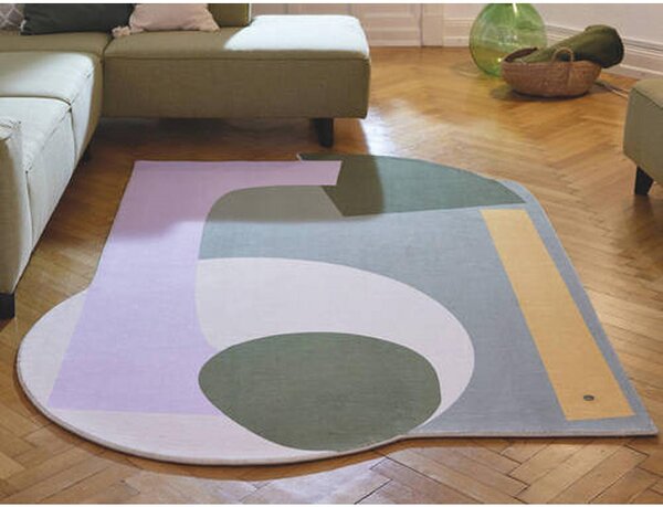 TKANA PREPROGA Shapes - EIGHT 155/230 cm potiskano večbarvno, temno siva